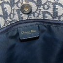 Christian Dior Trotter Canvas Tote Bag Navy Gold Auth 175856-10