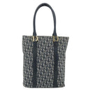 Christian Dior Trotter Canvas Tote Bag Navy Gold Auth 175856-13