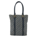 Christian Dior Trotter Canvas Tote Bag Navy Gold Auth 175856-2