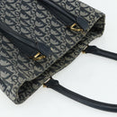 Christian Dior Trotter Canvas Tote Bag Navy Gold Auth 175856-6