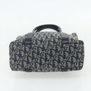 Christian Dior Trotter Canvas Tote Bag Navy Gold Auth 175856-5