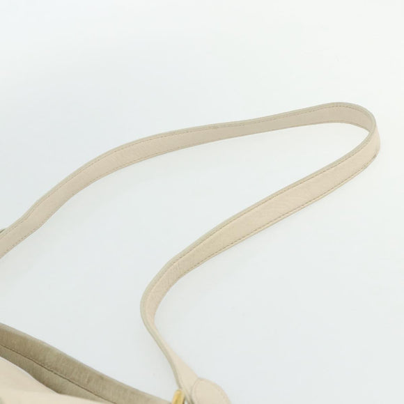 Miu Miu Hand Bag Leather 2way Ivory Gold Auth 175857