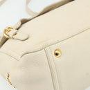 Miu Miu Hand Bag Leather 2way Ivory Gold Auth 175857-13
