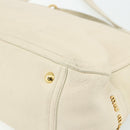 Miu Miu Hand Bag Leather 2way Ivory Gold Auth 175857-14