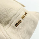 Miu Miu Hand Bag Leather 2way Ivory Gold Auth 175857-16