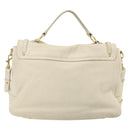 Miu Miu Hand Bag Leather 2way Ivory Gold Auth 175857-3