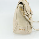 Miu Miu Hand Bag Leather 2way Ivory Gold Auth 175857-4