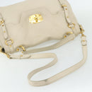Miu Miu Hand Bag Leather 2way Ivory Gold Auth 175857-9