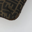 FENDI Zucca Canvas Shoulder Bag Black Brown Auth 175866-15