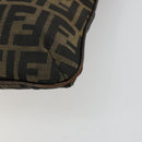FENDI Zucca Canvas Shoulder Bag Black Brown Auth 175866-16