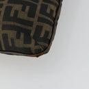 FENDI Zucca Canvas Shoulder Bag Black Brown Auth 175866-9