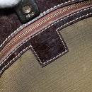 FENDI Zucca Canvas Shoulder Bag Black Brown Auth 175866-10