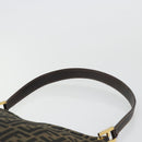 FENDI Zucca Canvas Shoulder Bag Black Brown Auth 175866-8