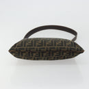 FENDI Zucca Canvas Shoulder Bag Black Brown Auth 175866-5