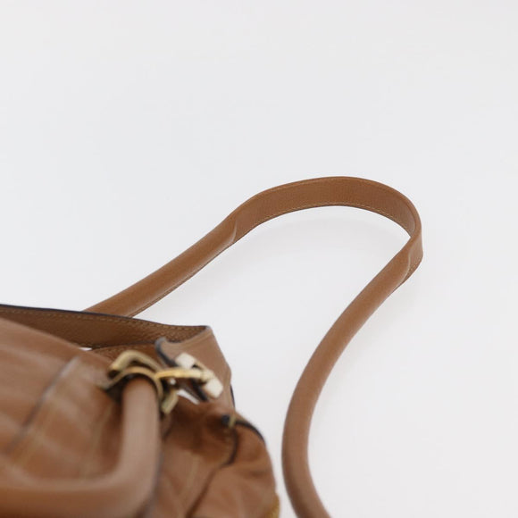 Chloe Paraty Hand Bag Leather 2way Brown Gold Auth 175870A