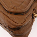 Chloe Paraty Hand Bag Leather 2way Brown Gold Auth 175870A-13