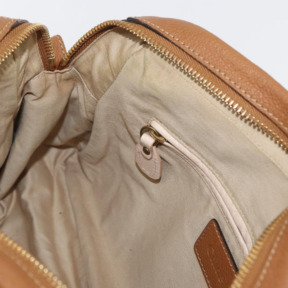 Chloe Paraty Hand Bag Leather 2way Brown Gold Auth 175870A
