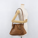 Chloe Paraty Hand Bag Leather 2way Brown Gold Auth 175870A-24