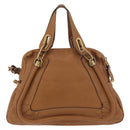 Chloe Paraty Hand Bag Leather 2way Brown Gold Auth 175870A-3
