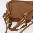 Chloe Paraty Hand Bag Leather 2way Brown Gold Auth 175870A-6
