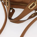 Chloe Paraty Hand Bag Leather 2way Brown Gold Auth 175870A-7