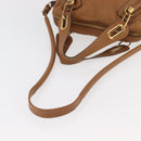 Chloe Paraty Hand Bag Leather 2way Brown Gold Auth 175870A-9
