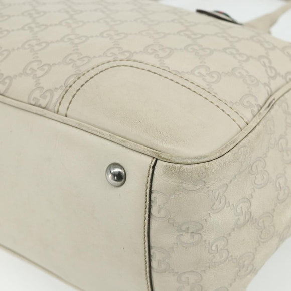GUCCI GG Canvas Guccissima WebSherry Line Bag Leather Ivory 293599 Auth 175873
