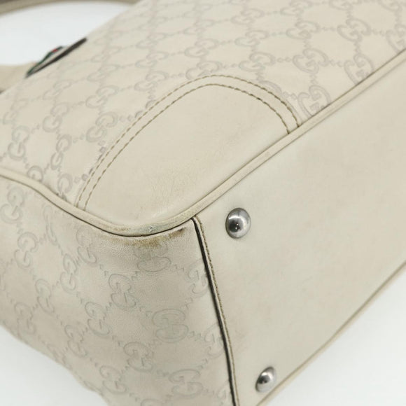 GUCCI GG Canvas Guccissima WebSherry Line Bag Leather Ivory 293599 Auth 175873