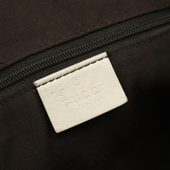 GUCCI GG Canvas Guccissima WebSherry Line Bag Leather Ivory 293599 Auth 175873