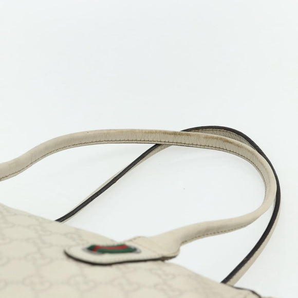 GUCCI GG Canvas Guccissima WebSherry Line Bag Leather Ivory 293599 Auth 175873