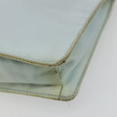 PRADA Accessory Pouch Nylon Light Blue Gold Auth 175876-8
