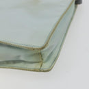 PRADA Accessory Pouch Nylon Light Blue Gold Auth 175876-16