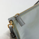PRADA Accessory Pouch Nylon Light Blue Gold Auth 175876-18