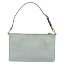 PRADA Accessory Pouch Nylon Light Blue Gold Auth 175876-2