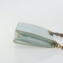 PRADA Accessory Pouch Nylon Light Blue Gold Auth 175876-3