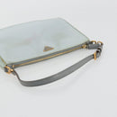 PRADA Accessory Pouch Nylon Light Blue Gold Auth 175876-7