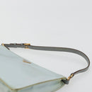 PRADA Accessory Pouch Nylon Light Blue Gold Auth 175876-14