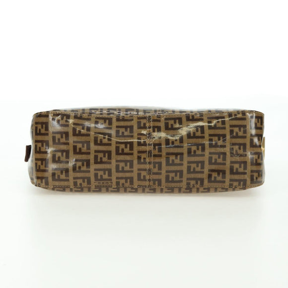 FENDI Zucchino Canvas Mamma Baguette Bag Coated Canvas Beige Gold Auth 175878SAM