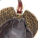 FENDI Zucchino Canvas Mamma Baguette Bag Coated Canvas Beige Gold Auth 175878SAM-20
