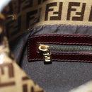 FENDI Zucchino Canvas Mamma Baguette Bag Coated Canvas Beige Gold Auth 175878SAM-22