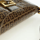 FENDI Zucchino Canvas Mamma Baguette Bag Coated Canvas Beige Gold Auth 175878SAM-6