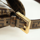 FENDI Zucchino Canvas Mamma Baguette Bag Coated Canvas Beige Gold Auth 175878SAM-8
