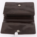 PRADA Kunststof ketting schoudertas leer bruin zilver Auth 175882-9