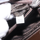 PRADA Kunststof ketting schoudertas leer bruin zilver Auth 175882-30
