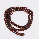 PRADA Kunststof ketting schoudertas leer bruin zilver Auth 175882-31