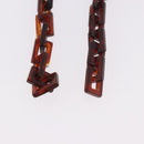 PRADA Kunststof ketting schoudertas leer bruin zilver Auth 175882-32