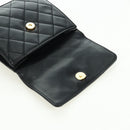 CHANEL Matelasse Chain Shoulder Bag Lamb Skin Black Gold CC Auth 175888SAV-15