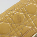 Christian Dior Canage Chain Shoulder Bag Patent Leather Beige Gold Auth 175889-9