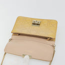 Christian Dior Canage Chain Shoulder Bag Patent Leather Beige Gold Auth 175889-20