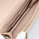 Christian Dior Canage Chain Shoulder Bag Patent Leather Beige Gold Auth 175889-11